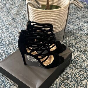 Vince Camuto Elegant Black Strappy Heels